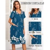 image:imageEkouaer House Dresses for Women with Pockets Button Down Nightgowns Plus Size Moo Moos Mumu Dresses Floral Print S3XLBlue Green Flower
