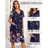 image:imageEkouaer House Dresses for Women with Pockets Button Down Nightgowns Plus Size Moo Moos Mumu Dresses Floral Print S3XLButterfly Flower