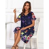 image:imageEkouaer House Dresses for Women with Pockets Button Down Nightgowns Plus Size Moo Moos Mumu Dresses Floral Print S3XLButterfly Flower