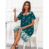 image:imageEkouaer House Dresses for Women with Pockets Button Down Nightgowns Plus Size Moo Moos Mumu Dresses Floral Print S3XLDeep Green Flower