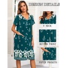 image:imageEkouaer House Dresses for Women with Pockets Button Down Nightgowns Plus Size Moo Moos Mumu Dresses Floral Print S3XLDeep Green Flower