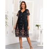 image:imageEkouaer House Dresses for Women with Pockets Button Down Nightgowns Plus Size Moo Moos Mumu Dresses Floral Print S3XLEthnic Black