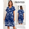 image:imageEkouaer House Dresses for Women with Pockets Button Down Nightgowns Plus Size Moo Moos Mumu Dresses Floral Print S3XLEthnic Navy