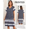 image:imageEkouaer House Dresses for Women with Pockets Button Down Nightgowns Plus Size Moo Moos Mumu Dresses Floral Print S3XLEthnic Navy Blue