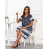 image:imageEkouaer House Dresses for Women with Pockets Button Down Nightgowns Plus Size Moo Moos Mumu Dresses Floral Print S3XLEthnic Navy Blue