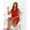 image:imageEkouaer House Dresses for Women with Pockets Button Down Nightgowns Plus Size Moo Moos Mumu Dresses Floral Print S3XLEthnic Red
