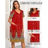 image:imageEkouaer House Dresses for Women with Pockets Button Down Nightgowns Plus Size Moo Moos Mumu Dresses Floral Print S3XLEthnic Red