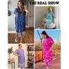 image:imageEkouaer House Dresses for Women with Pockets Button Down Nightgowns Plus Size Moo Moos Mumu Dresses Floral Print S3XLEthnic Red