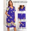 image:imageEkouaer House Dresses for Women with Pockets Button Down Nightgowns Plus Size Moo Moos Mumu Dresses Floral Print S3XLFlower Blue