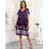 image:imageEkouaer House Dresses for Women with Pockets Button Down Nightgowns Plus Size Moo Moos Mumu Dresses Floral Print S3XLFlower Purple