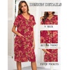 image:imageEkouaer House Dresses for Women with Pockets Button Down Nightgowns Plus Size Moo Moos Mumu Dresses Floral Print S3XLFlower Red
