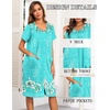 image:imageEkouaer House Dresses for Women with Pockets Button Down Nightgowns Plus Size Moo Moos Mumu Dresses Floral Print S3XLLight Green Flower