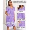 image:imageEkouaer House Dresses for Women with Pockets Button Down Nightgowns Plus Size Moo Moos Mumu Dresses Floral Print S3XLLilac Flower