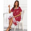 image:imageEkouaer House Dresses for Women with Pockets Button Down Nightgowns Plus Size Moo Moos Mumu Dresses Floral Print S3XLRed Flower
