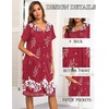 image:imageEkouaer House Dresses for Women with Pockets Button Down Nightgowns Plus Size Moo Moos Mumu Dresses Floral Print S3XLRed Flower