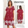 image:imageEkouaer House Dresses for Women with Pockets Button Down Nightgowns Plus Size Moo Moos Mumu Dresses Floral Print S3XLRed Flower