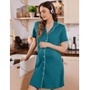 image:imageEkouaer Labor and Delivery Gown for Women Maternity Hospital Gowns with Button Short Sleeve Nursing Nightgown Pajamas DressBlue Green