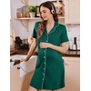 image:imageEkouaer Labor and Delivery Gown for Women Maternity Hospital Gowns with Button Short Sleeve Nursing Nightgown Pajamas DressDeep Green