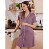 image:imageEkouaer Labor and Delivery Gown for Women Maternity Hospital Gowns with Button Short Sleeve Nursing Nightgown Pajamas DressPurple