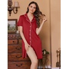 image:imageEkouaer Labor and Delivery Gown for Women Maternity Hospital Gowns with Button Short Sleeve Nursing Nightgown Pajamas DressWine Red