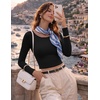 image:imageEkouaer Long Sleeve Crop Tops for Women 3 Pack Scoop Neck Raglan Shirts Slim Fit Underscrub Basic Base Layer XSXXL3pcs Black Dark Grey Navy Blue