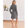 image:imageEkouaer Robes for Women Long Sleeve Bathrobe Lightweight Soft Kimono Robes Ladies Casual Sleepwear with PocketsGray