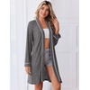 image:imageEkouaer Robes for Women Long Sleeve Bathrobe Lightweight Soft Kimono Robes Ladies Casual Sleepwear with PocketsGray