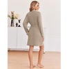 image:imageEkouaer Robes for Women Long Sleeve Bathrobe Lightweight Soft Kimono Robes Ladies Casual Sleepwear with PocketsKhaki