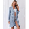 image:imageEkouaer Robes for Women Long Sleeve Bathrobe Lightweight Soft Kimono Robes Ladies Casual Sleepwear with PocketsLight Blue