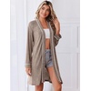image:imageEkouaer Robes for Women Long Sleeve Bathrobe Lightweight Soft Kimono Robes Ladies Casual Sleepwear with PocketsLight Brown