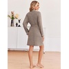 image:imageEkouaer Robes for Women Long Sleeve Bathrobe Lightweight Soft Kimono Robes Ladies Casual Sleepwear with PocketsLight Brown
