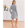 image:imageEkouaer Robes for Women Long Sleeve Bathrobe Lightweight Soft Kimono Robes Ladies Casual Sleepwear with PocketsLight Grey