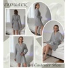 image:imageEkouaer Robes for Women Long Sleeve Bathrobe Lightweight Soft Kimono Robes Ladies Casual Sleepwear with PocketsLight Grey