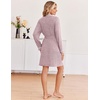 image:imageEkouaer Robes for Women Long Sleeve Bathrobe Lightweight Soft Kimono Robes Ladies Casual Sleepwear with PocketsLight Pink