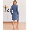 image:imageEkouaer Robes for Women Long Sleeve Bathrobe Lightweight Soft Kimono Robes Ladies Casual Sleepwear with PocketsNavy Blue