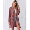 image:imageEkouaer Robes for Women Long Sleeve Bathrobe Lightweight Soft Kimono Robes Ladies Casual Sleepwear with PocketsRed