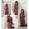 image:imageEkouaer Robes for Women Long Sleeve Bathrobe Lightweight Soft Kimono Robes Ladies Casual Sleepwear with PocketsRed