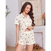 image:imageEkouaer Womens Pajamas Sets Button Down Pjs Cute Short Sleeve Sleepwear  Pointelle Fabric PyjamaRuffle Edges ShortsClassic Notch Neck ShirtChest PocketCute LoungewearBridal Party NightwearFloral