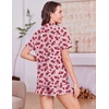 image:imageEkouaer Womens Pajamas Sets Button Down Pjs Cute Short Sleeve Sleepwear  Pointelle Fabric PyjamaRuffle Edges ShortsClassic Notch Neck ShirtChest PocketCute LoungewearBridal Party NightwearRed Floral