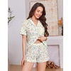 image:imageEkouaer Womens Pajamas Sets Button Down Pjs Cute Short Sleeve Sleepwear  Pointelle Fabric PyjamaRuffle Edges ShortsClassic Notch Neck ShirtChest PocketCute LoungewearBridal Party NightwearMulti Floral