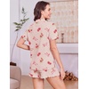 image:imageEkouaer Womens Pajamas Sets Button Down Pjs Cute Short Sleeve Sleepwear  Pointelle Fabric PyjamaRuffle Edges ShortsClassic Notch Neck ShirtChest PocketCute LoungewearBridal Party NightwearBow Floral
