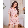 image:imageEkouaer Womens Pajamas Sets Button Down Pjs Cute Short Sleeve Sleepwear  Pointelle Fabric PyjamaRuffle Edges ShortsClassic Notch Neck ShirtChest PocketCute LoungewearBridal Party NightwearBow Floral