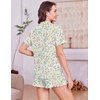 image:imageEkouaer Womens Pajamas Sets Button Down Pjs Cute Short Sleeve Sleepwear  Pointelle Fabric PyjamaRuffle Edges ShortsClassic Notch Neck ShirtChest PocketCute LoungewearBridal Party NightwearMulti Floral