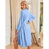 image:imageEkouaer Womens Robe Long Knit Kimono Bathrobe Lightweight Sleepwear Soft Ladies Loungewear with Pockets SXXLBlue