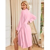 image:imageEkouaer Womens Robe Long Knit Kimono Bathrobe Lightweight Sleepwear Soft Ladies Loungewear with Pockets SXXLLight Pink