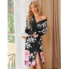 image:imageEkouaer Womens Robe Long Knit Kimono Bathrobe Lightweight Sleepwear Soft Ladies Loungewear with Pockets SXXLPink Flowers Black