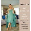 image:imageEkouaer Womens Sexy Nightgown with Robes Set 2 Piece Lace Full Length Knit Soft Nightwear Lightweight Bathrobes SXXLCeladon Green
