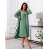 image:imageEkouaer Womens Sexy Nightgown with Robes Set 2 Piece Lace Full Length Knit Soft Nightwear Lightweight Bathrobes SXXLCeladon Green