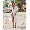 image:imageEkouaer Womens Swimwear Cover Ups Sexy Chiffon Beach Bikini Swimsuit Kimono Cardigan Cover Up Long Flowy BeachwearB White