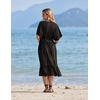 image:imageEkouaer Womens Swimwear Cover Ups Sexy Chiffon Beach Bikini Swimsuit Kimono Cardigan Cover Up Long Flowy BeachwearBlack